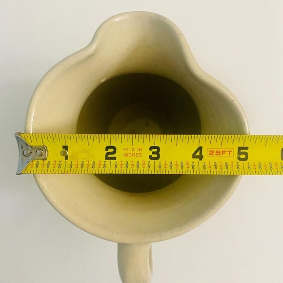 Vintage Marshall Pottery Pitcher Beige Blue Heart Design SR Potter L Houston - Picture 6 of 10